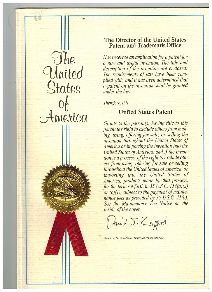 美國專利證書